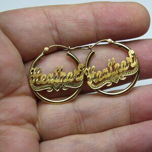 14k Gold Name Earring HEATHER